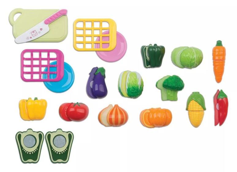 Imagem de Hortifrúti Legumes De Brinquedo Com Crec 18 Peças - Braskit