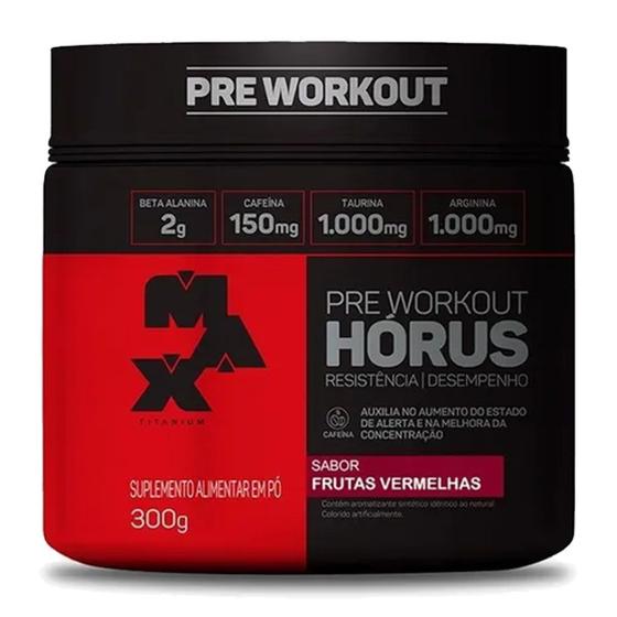 Imagem de Hórus Pré Treino Workout Sabor frutas vermelhas 300g - Max Titanium