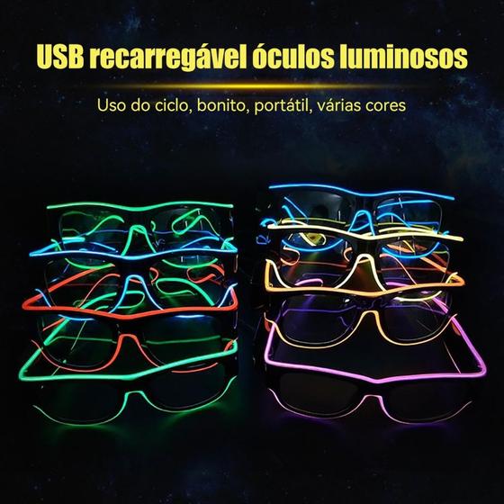 Imagem de hot Óculos emissores de luz sem fio, carregamento USB, adereços LED, presentes de festa fáceis de transportar