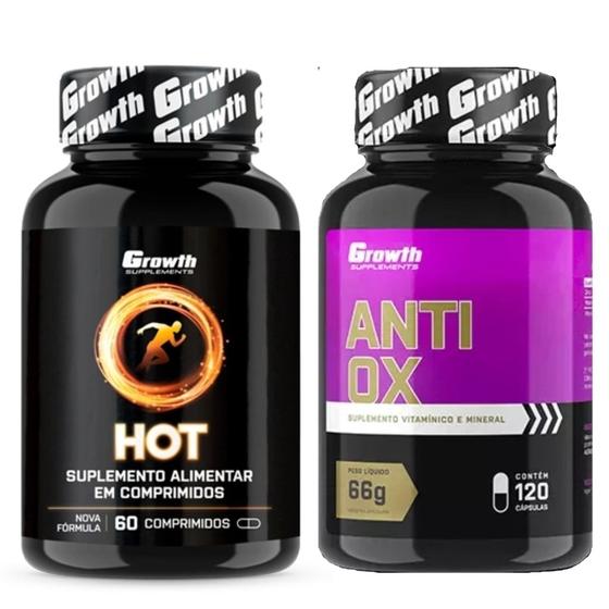 Imagem de Hot Termogênico 60 Caps + Anti-Ox 120 Caps Growth Supplements