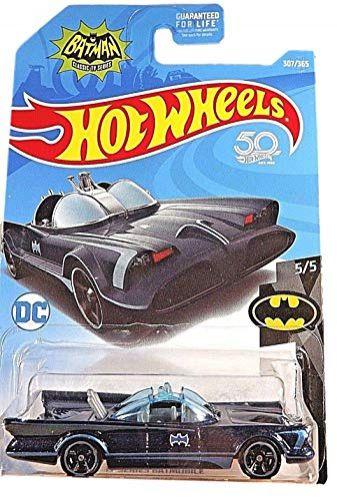 Imagem de Hot Wheels Batman 5/5, Série de TV Preta/Azul Batmóvel 307/365 Cartão de Aniversário 50TH