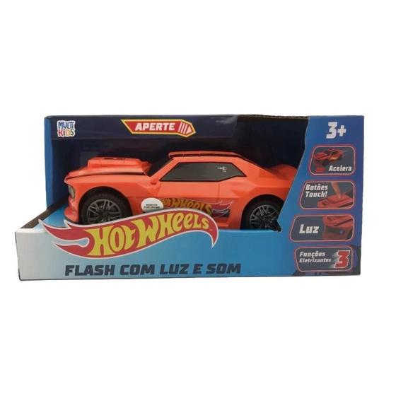 Imagem de Hot Wheels Carro Flash Laranja Luz E Som Multikids Br1824