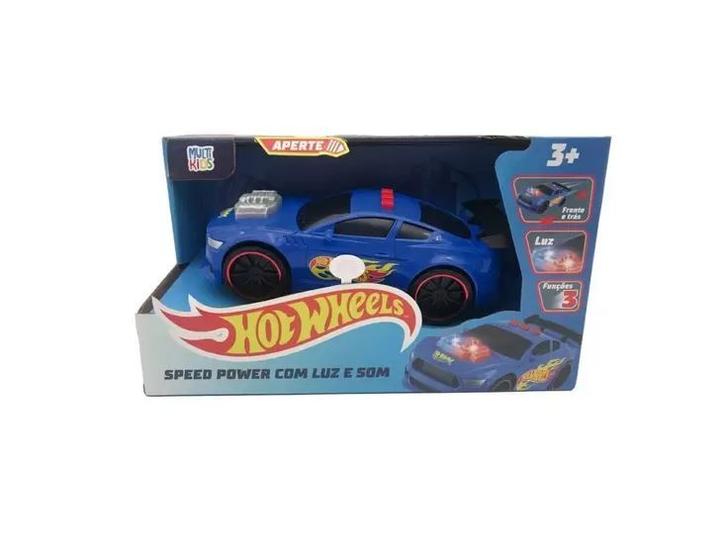 Imagem de Hot Wheels Carro Speed Power Azul C/ Luz e Som - BR1821 - Multikids