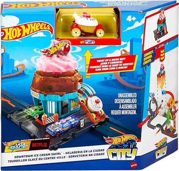 Imagem de Hot Wheels City, Pista de Brinquedo Sorveteria com 1 Carrinho