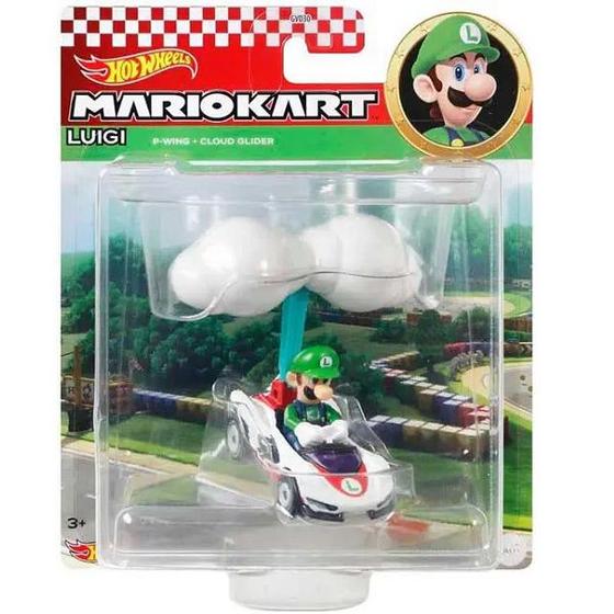 Imagem de Hot Wheels Colecionavel Mario KART com Glider Luigi Mattel GVD30