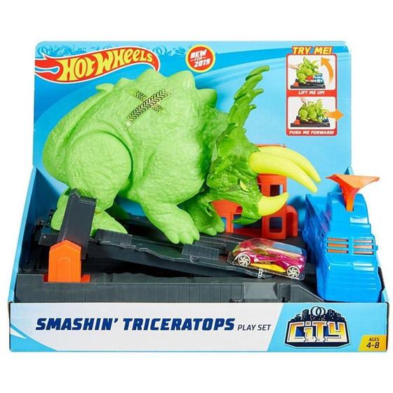 Hot Wheels Dinossauro - Ataque De Triceratops Mattel - Pistas ...