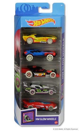 Hot Wheels Kit Com 5 Carrinhos HW Glow Wheels Mattel GHP65 Carrinho de Brinquedo Magazine Luiza