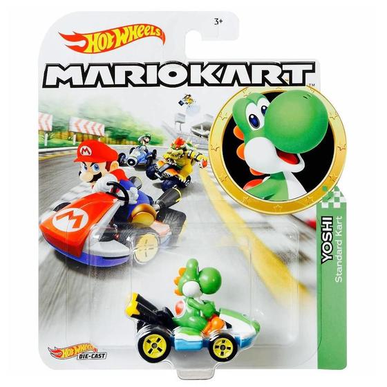 Imagem de Hot Wheels Mario Kart Yoshi E Standart Kart Da Mattel Gbg25
