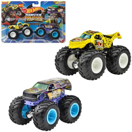 Imagem de Hot Wheels - Monster Trucks 1:64 - Pack com 2 - Totaled Vs Crate Danger Hwn57 SKU42045