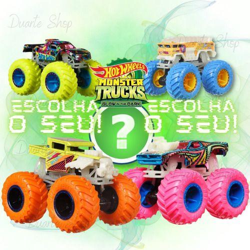 Imagem de Hot Wheels Monster Trucks Glow In The Dark Brilha No Escuro Mattel Carrinho HCB50 Caminhão monstro