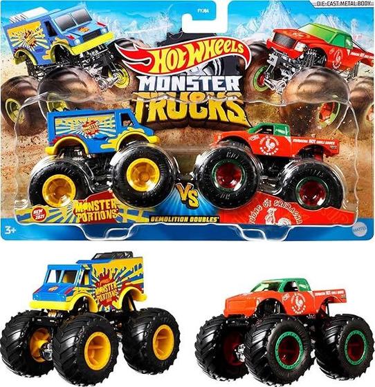 Imagem de Hot Wheels Pack De 2 Carrinhos Monster Truck Modelos Sortidos