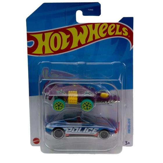 Imagem de Hot Wheels Pacote 2 Die Cast Basics Police e roxo - Mattel