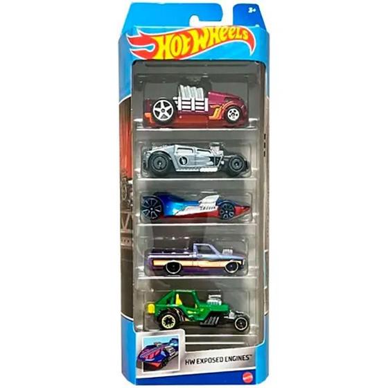 Imagem de Hot Wheels Pacote 5 Carros HW Exposed Engines - Mattel