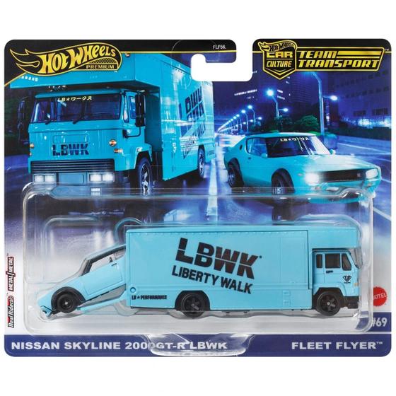 Imagem de Hot Wheels Premium Mattel Car Culture Team Transport Fleet Flyer Nissan Skyline 2000GT-R LBWK (Mix 3 - 2024)