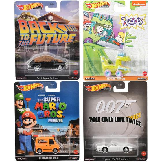 Hot Wheels Set 4 Miniaturas Retro Entreterimento DMC55 946P Carrinho de Brinquedo Magazine Luiza