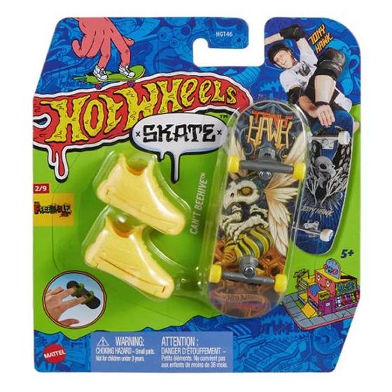 Imagem de Hot Wheels Skate de Dedo com Tenis CANT Beehive Mattel HGT46