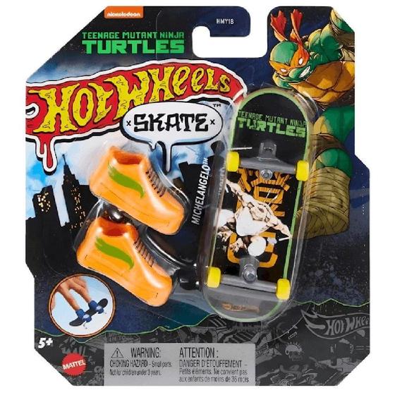 Imagem de Hot Wheels Skate de Dedo com Tênis Michelangelo - Mattel