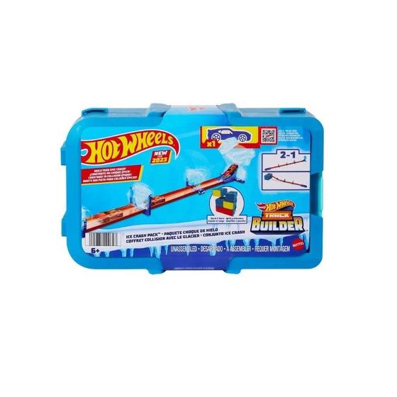 Imagem de Hot Wheels Track Builder Caixa Pista de Acrobacias Ice Crash HNJ66