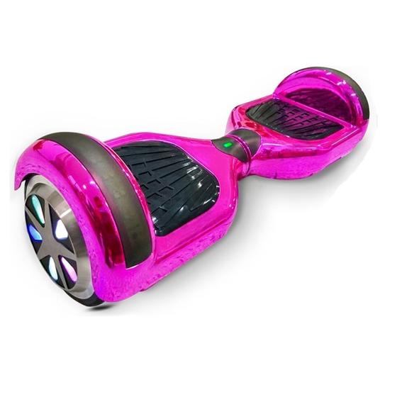 Imagem de Hoverboard 6 Polegadas Skate Eletrico Infantil Bluetooth Com Leds Colorido Overboard Rosa Cromado