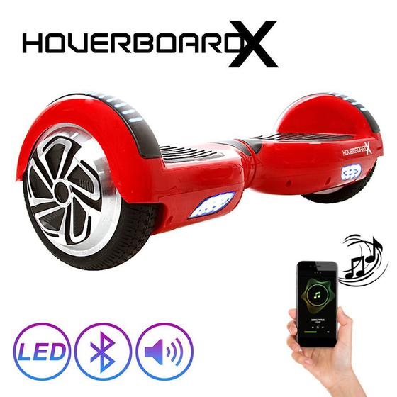 Hoverboard Bluetooth 6,5" Polegadas Vermelho HoverboardX Menor preço em Hoverboard Bluetooth 6,5" Polegadas Vermelho HoverboardX
