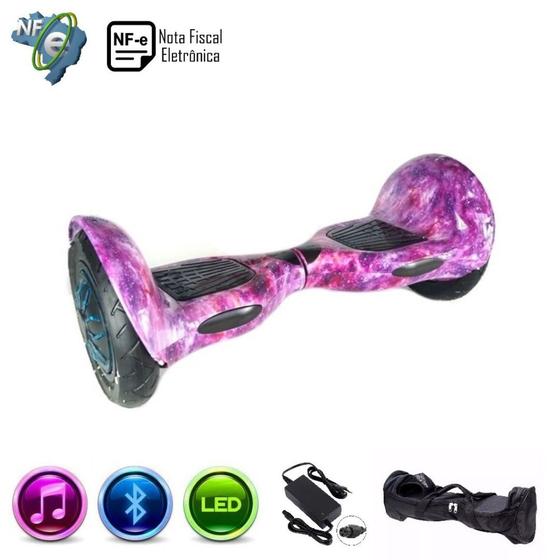 Hoverboard Grande UNIVERSO LILAS 10 Polegadas Smart Balance Wheel Bluetooth LEDs Bateria Original com bolsa Hoverboard Magazine Luiza