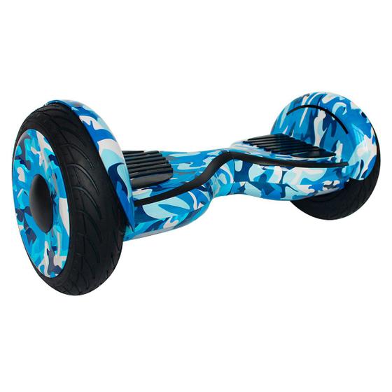 Imagem de Hoverboard Original 10 Polegadas Azul Camuflado Skate Elétrico Led Bluetooth Bolsa