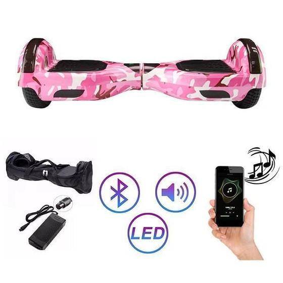 Imagem de Hoverboard Overboard Skate Elétrico Led Rosa Camuflado Nº24