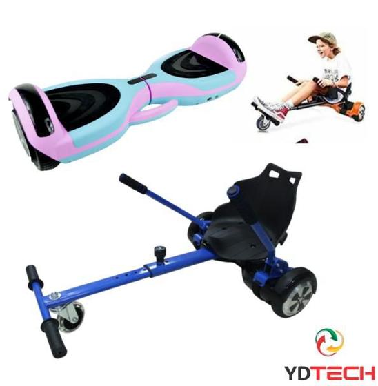 Hoverboard Skate Elétrico 6.5 com Hoverkart Carrinho Universal com Encosto Menor preço em Hoverboard Skate Elétrico 6.5 com Hoverkart Carrinho Universal com Encosto