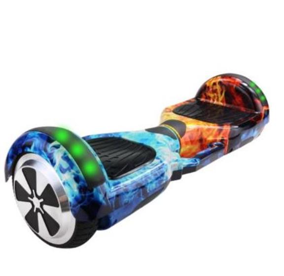 Hoverboard Skate Elétrico 6.5'' Fogo e Água com LED e Bluetooth em