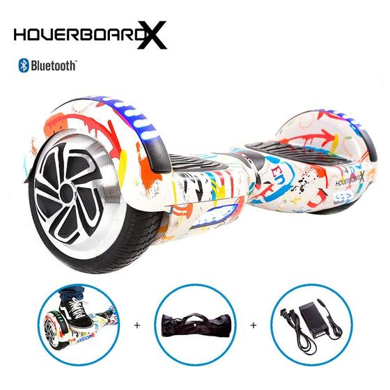 Imagem de Hoverboard Skate Elétrico 6.5 Grafite Led Bluetooth com bolsa de transporte