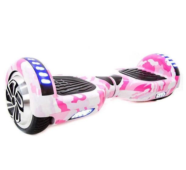 Imagem de Hoverboard Skate Elétrico 6.5 Rosa Camuflado Led Bluetooth