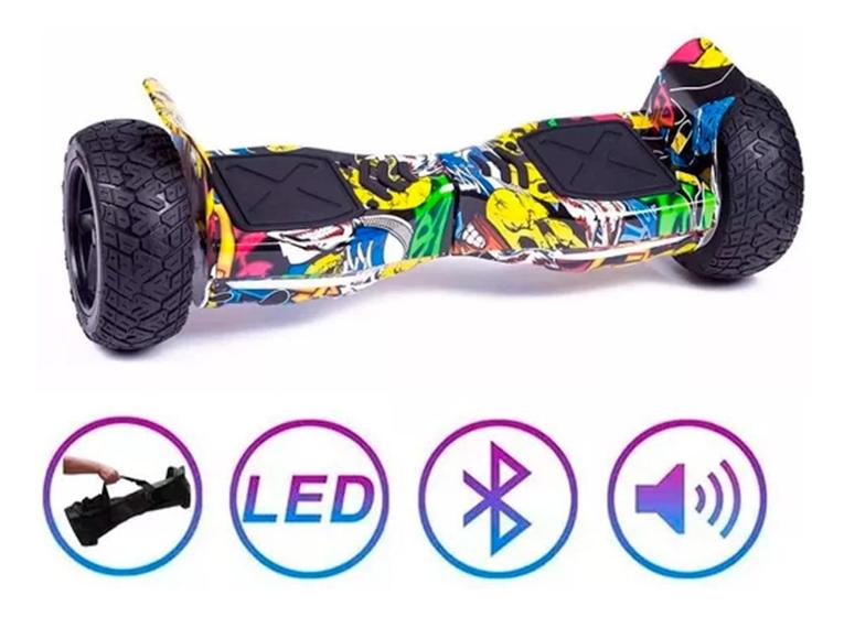 Imagem de Hoverboard Skate Elétrico 8.5 Offroad Led Bluetooth Hiphop