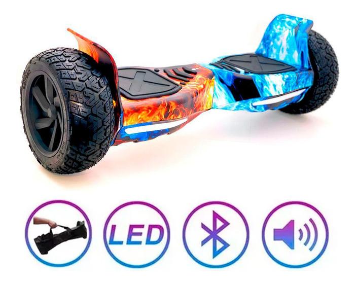 Imagem de Hoverboard Skate Elétrico Original 8.5 Offroad Led Bluetooth Fogo e Gelo