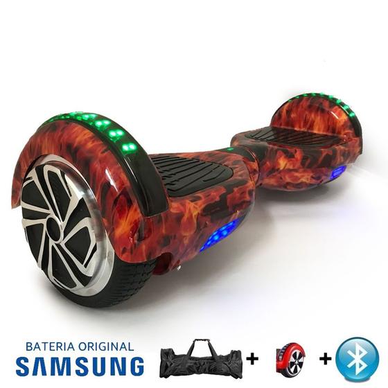 Imagem de Hoverboard X 6.5" FOGO Bluetooth e LED Lateral com Bolsa - Bateria Samsung - Smart Balance