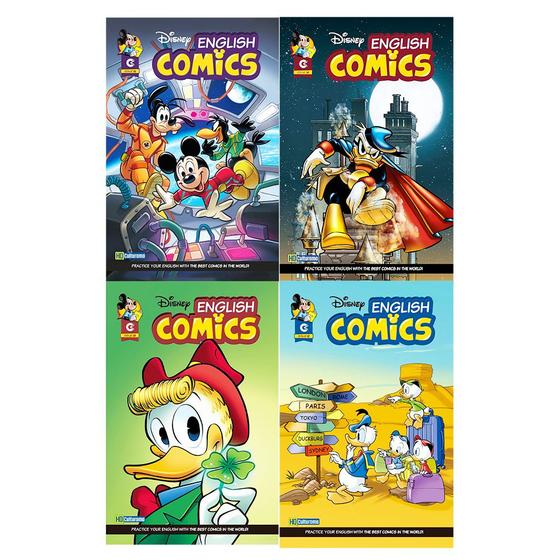 Imagem de Hq Disney English Comics Gibi Em Inglês Kit 4 Volumes Escolar Didático
