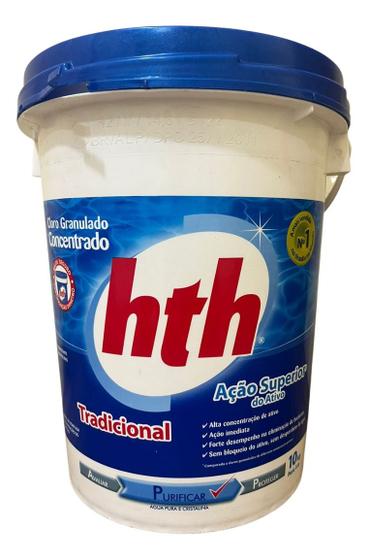 Imagem de Hth Tradicional Concentrado Cloro Para Piscinas Balde 10kg