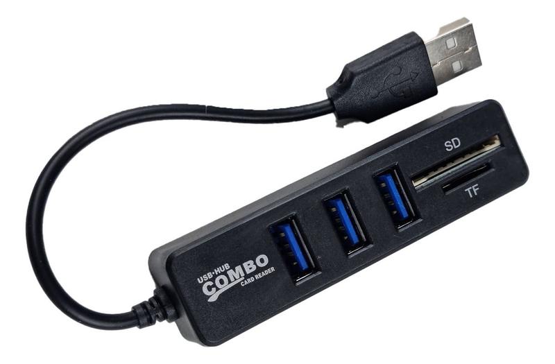 Imagem de Hub 3 Portas Usb 3.0 5gbps Leitor Cartão Sd Micro Sd 5 Em 1