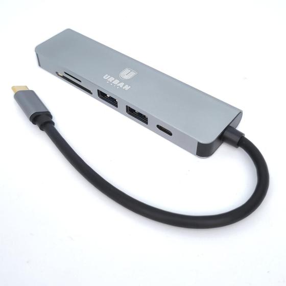 HUB 6 em 1 Notebook USB 3.0 HDMI 4k TFSD USB-C PD Urban Gate - Hub ...