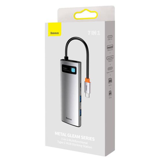Imagem de Hub 7 Portas Usb-c Hdmi+ Usb3.0 + Pd100w+ Sd Tf+ Rj45