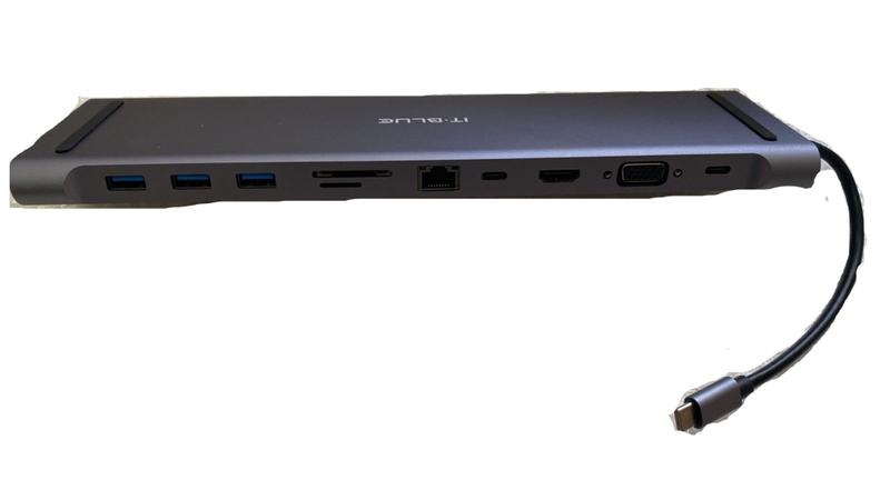 Hub Adaptador 11 Em 1 Tipo C Usb 3.0 Hdmi Rj45 Micro Sd Tf - IT-BLUE ...