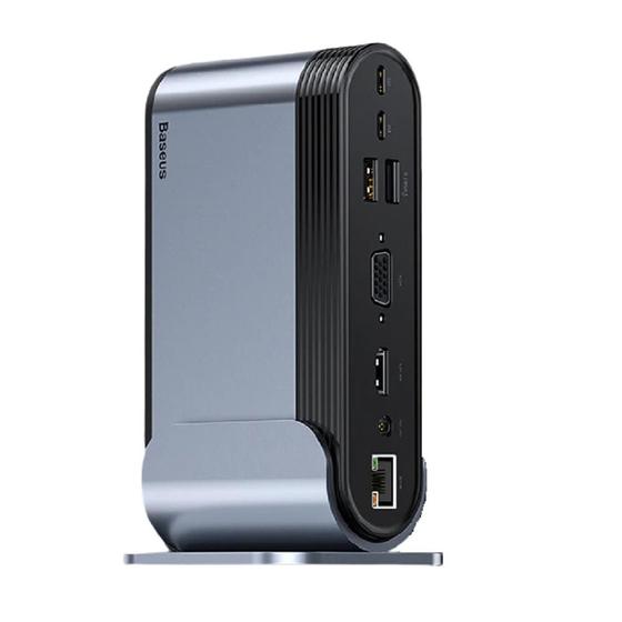 Hub Adaptador Baseus 16 em 1 Multi Portas Entradas USB Tipo-C HDMI VGA RJ45 SD P2 Dock Menor preço em Hub Adaptador Baseus 16 em 1 Multi Portas Entradas USB Tipo-C HDMI VGA RJ45 SD P2 Dock