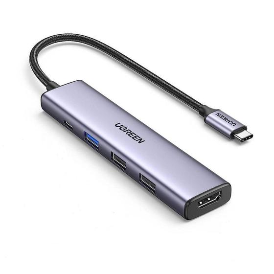 Imagem de Hub Adaptador Ugreen 5 Em 1 Para Usb C + 100W Power Delivery