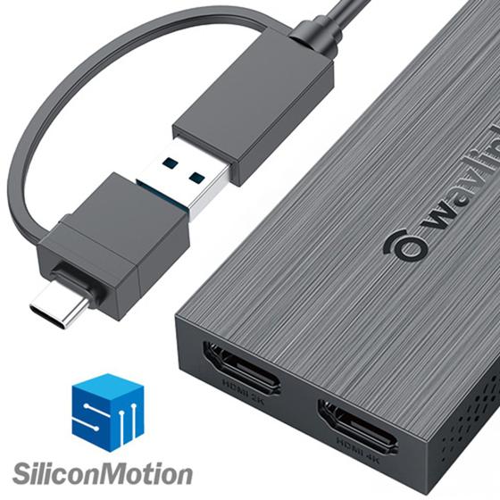 HUB Adaptador USB 3.0 / USB C, Monitor Duplo e HDMI, Wavlink Menor preço em HUB Adaptador USB 3.0 / USB C, Monitor Duplo e HDMI, Wavlink