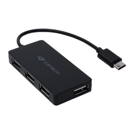 Imagem de Hub C3 Tech USB 2.0 4 Portas USB-USB C - HU-C200BK  - C3Tech