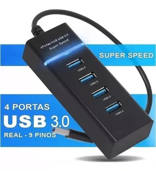 Imagem de HUB Cabo USB 3.0 Extensor 4 Portas High Speed