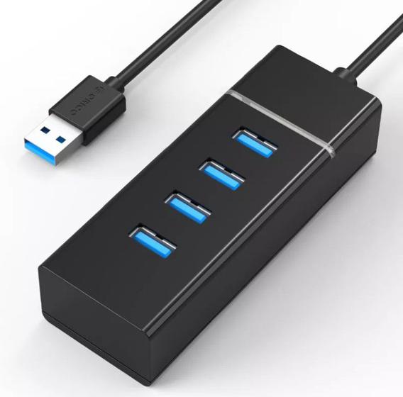 Imagem de Hub Cabo Usb 3.0 Extensor 4 Portas High Speed Pendrive Preto