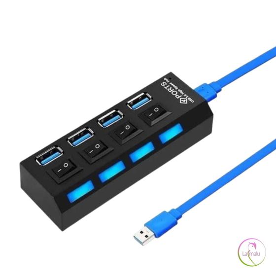 Imagem de Hub com 04 Portas USB 3.0 com Chave