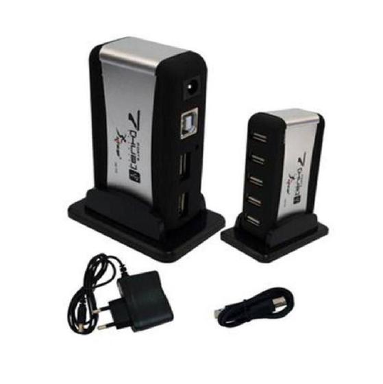 Imagem de Hub Com 7 Portas Usb 2.0 com Fonte de Alimentação para Notebook Laptop