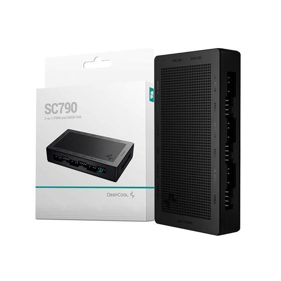 Imagem de Hub controlador para fans 12 portas 6 pwm e 6 argb deepcool sc790 - r-sc790-bknsnn-g