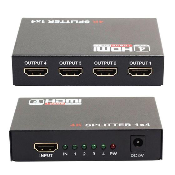 Hub Divisor Splitter Hdmi 1x4 saidas Ativo 1080p 4k 3d Cftv Dvr Full - IT-BLUE Menor preço em Hub Divisor Splitter Hdmi 1x4 saidas Ativo 1080p 4k 3d Cftv Dvr Full - IT-BLUE